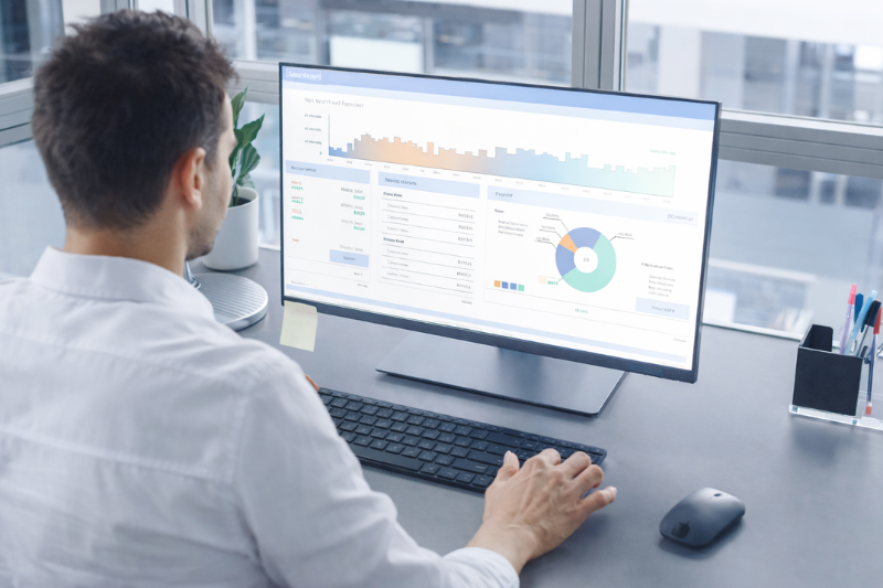 Gericht op het werken met data-dashboards