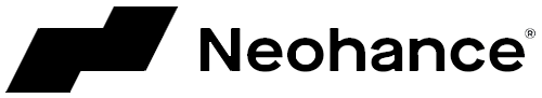 Neohance logo: two black angled shapes followed by the word Neohance.