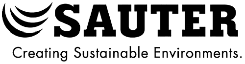 SAUTER logo with curved swoosh icon and the slogan 'Creating Sustainable Environments'.