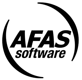AFAS Software logo with bold 'AFAS' and 'software' text enclosed by curved brackets