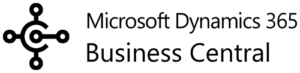 Microsoft Dynamics 365 Business Central logo with a circular network icon on the left on a green background